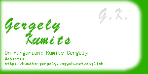 gergely kumits business card